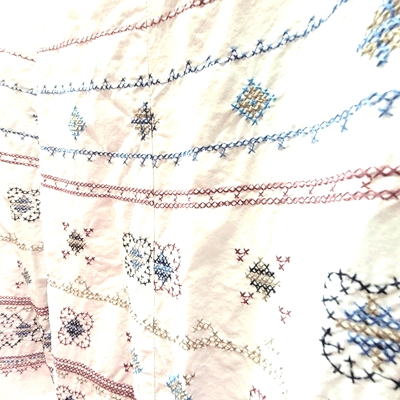 Liz Claiborne Skirt 14W White Cotton Embroidered - Picture 2 of 3